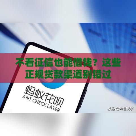 不看征信也能借钱？这些正规贷款渠道别错过