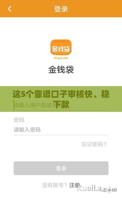 这5个靠谱口子审核快、稳下款