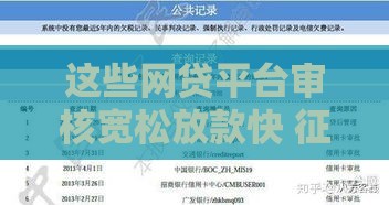 这些网贷平台审核宽松放款快 征信负债也能申请