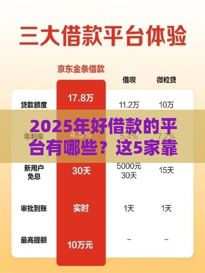2025年好借款的平台有哪些？这5家靠谱选择助你轻松下款！