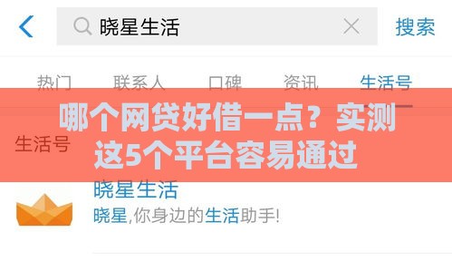 哪个网贷好借一点？实测这5个平台容易通过