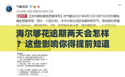 海尔够花逾期两天会怎样？这些影响你得提前知道！