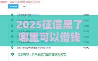 2025征信黑了哪里可以借钱应急？急用钱？试试这几个靠谱渠道！