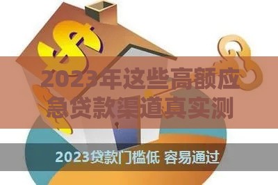 2023年这些高额应急贷款渠道真实测评