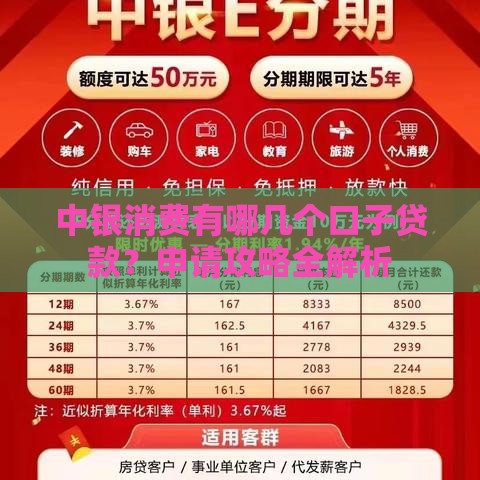 中银消费有哪几个口子贷款？申请攻略全解析