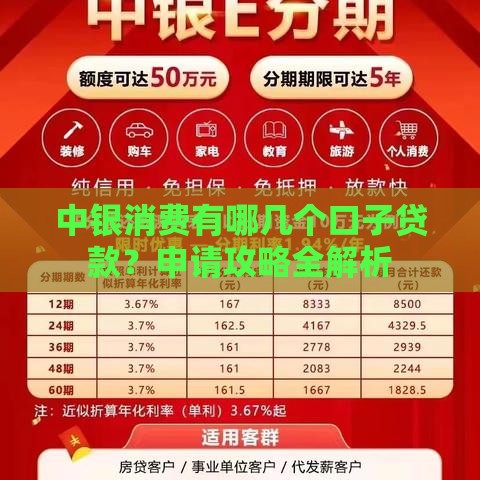 中银消费有哪几个口子贷款？申请攻略全解析