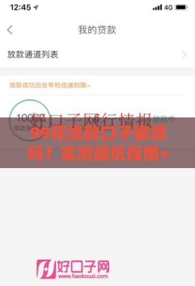 99花贷款口子靠谱吗？实测避坑指南+申请攻略