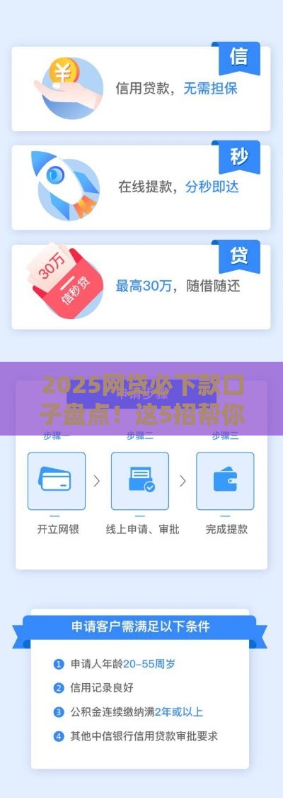 2025网贷必下款口子盘点！这5招帮你轻松拿钱