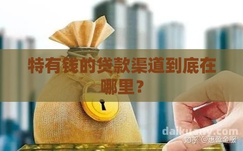 特有钱的贷款渠道到底在哪里？