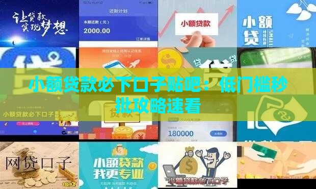 小额贷款必下口子贴吧：低门槛秒批攻略速看