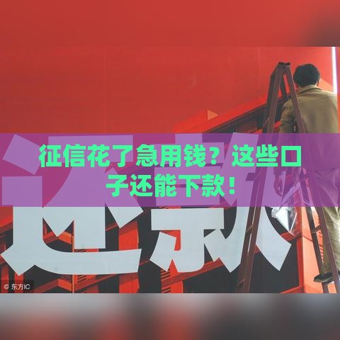 征信花了急用钱？这些口子还能下款！