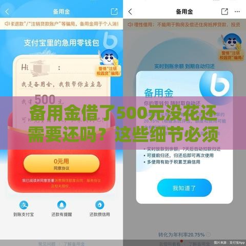 备用金借了500元没花还需要还吗？这些细节必须知道！