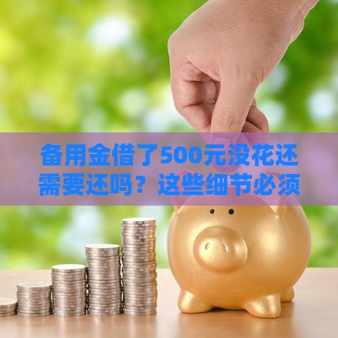 备用金借了500元没花还需要还吗？这些细节必须知道！