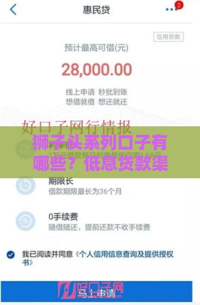 狮子头系列口子有哪些？低息贷款渠道最新盘点