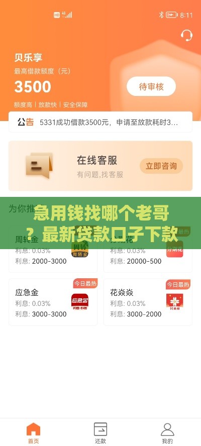 急用钱找哪个老哥？最新贷款口子下款攻略，这几招亲测靠谱