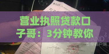 营业执照贷款口子哥：3分钟教你搞定经营周转难题