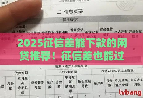 2025征信差能下款的网贷推荐！征信差也能过审的5个平台实测