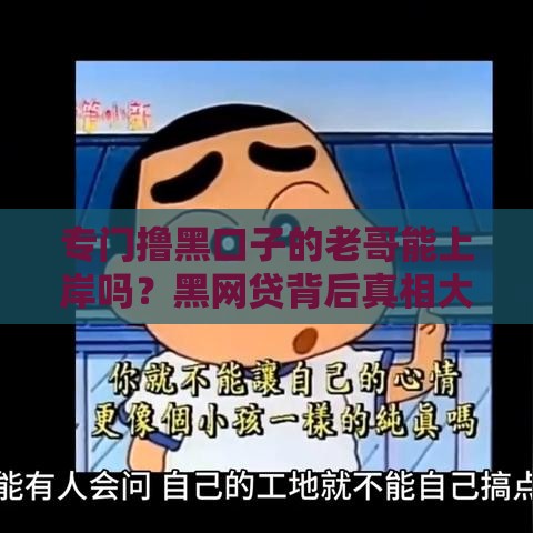 专门撸黑口子的老哥能上岸吗？黑网贷背后真相大起底