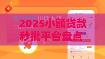 2025小额贷款秒批平台盘点 急用钱快速到账看这里