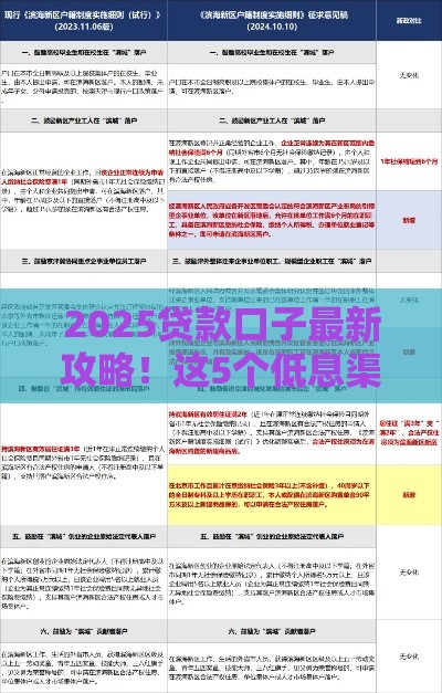 2025贷款口子最新攻略！这5个低息渠道一定要知道