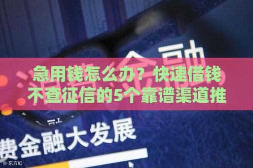 急用钱怎么办？快速借钱不查征信的5个靠谱渠道推荐！