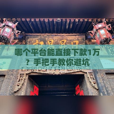 哪个平台能直接下款1万？手把手教你避坑