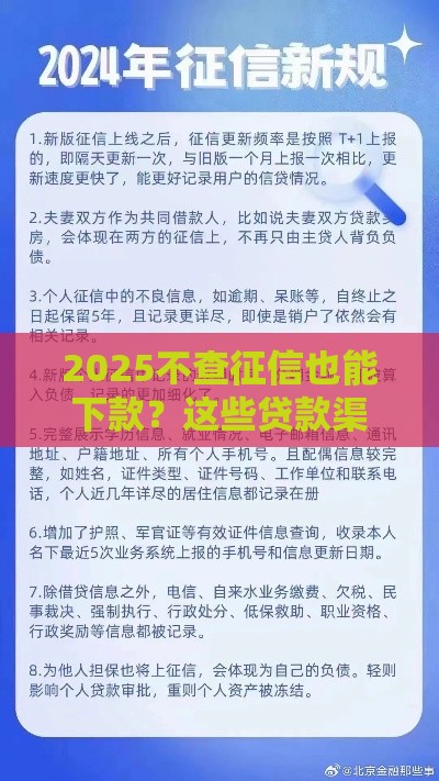 2025不查征信也能下款？这些贷款渠道你需要知道