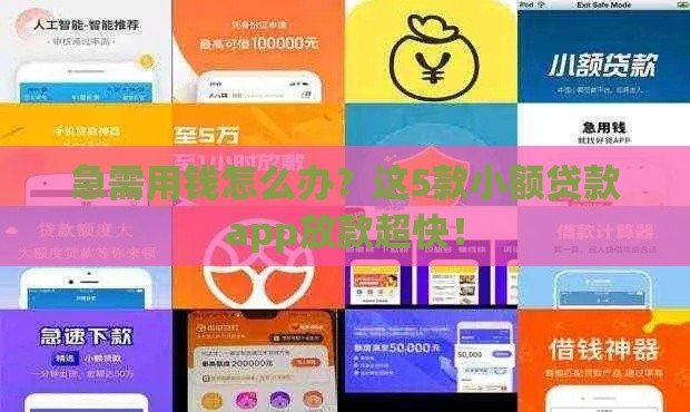 急需用钱怎么办？这5款小额贷款app放款超快！