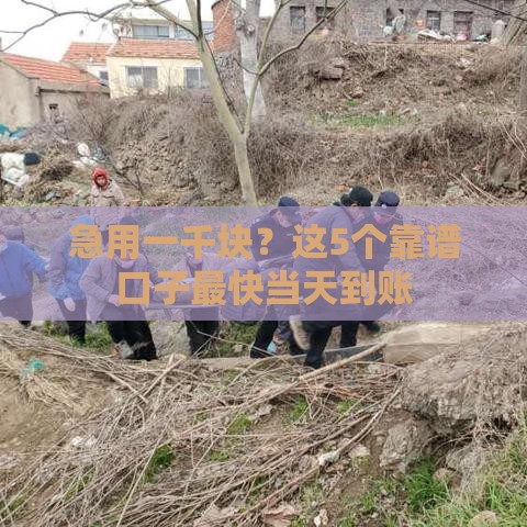 急用一千块？这5个靠谱口子最快当天到账