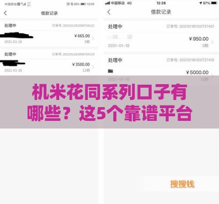 机米花同系列口子有哪些？这5个靠谱平台实测能下款