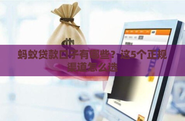 蚂蚁贷款口子有哪些？这5个正规渠道怎么选