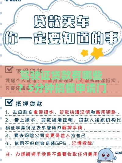 驾驶证贷款有哪些？5分钟搞懂申请门道！