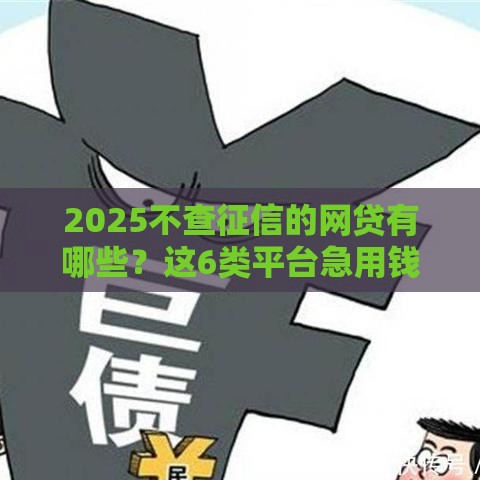 2025不查征信的网贷有哪些？这6类平台急用钱也能下款！