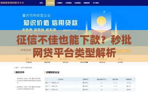 征信不佳也能下款？秒批网贷平台类型解析