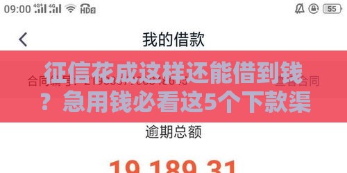 征信花成这样还能借到钱？急用钱必看这5个下款渠道