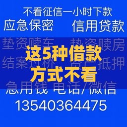 这5种借款方式不看征信也能下款