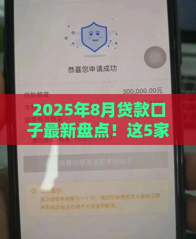 2025年8月贷款口子最新盘点！这5家审核快额度还高
