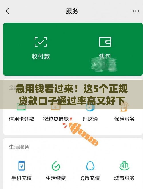 急用钱看过来！这5个正规贷款口子通过率高又好下款