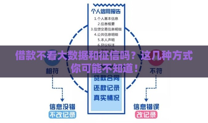 借款不看大数据和征信吗？这几种方式你可能不知道！