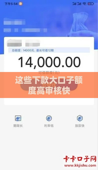 这些下款大口子额度高审核快