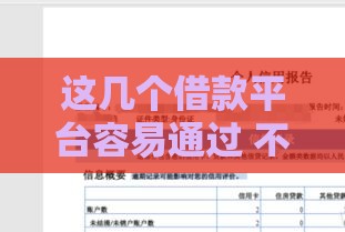 这几个借款平台容易通过 不看征信和逾期也能下款？