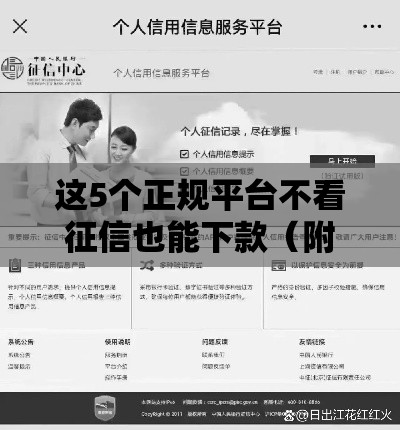 这5个正规平台不看征信也能下款（附详细攻略）