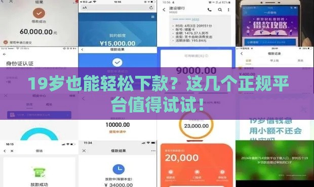 19岁也能轻松下款？这几个正规平台值得试试！