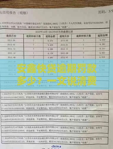 安鑫快贷逾期罚款多少？一文说清费用细节和补救方法