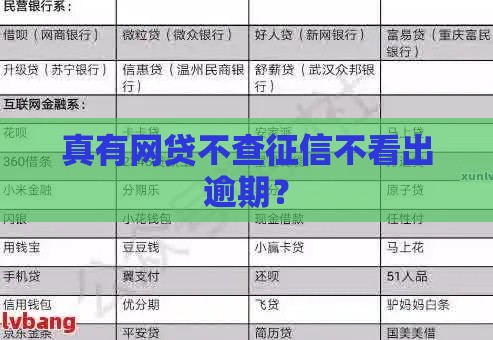 真有网贷不查征信不看出逾期？
