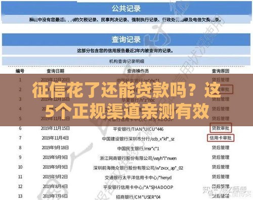 征信花了还能贷款吗？这5个正规渠道亲测有效