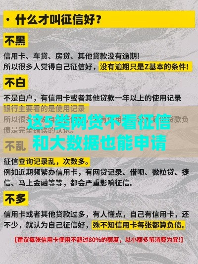 这5类网贷不看征信和大数据也能申请