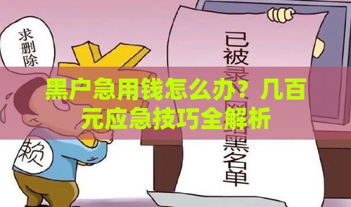 黑户急用钱怎么办？几百元应急技巧全解析