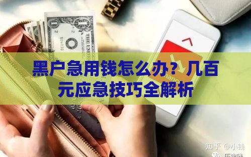 黑户急用钱怎么办？几百元应急技巧全解析