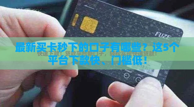 最新买卡秒下的口子有哪些？这5个平台下款快、门槛低！